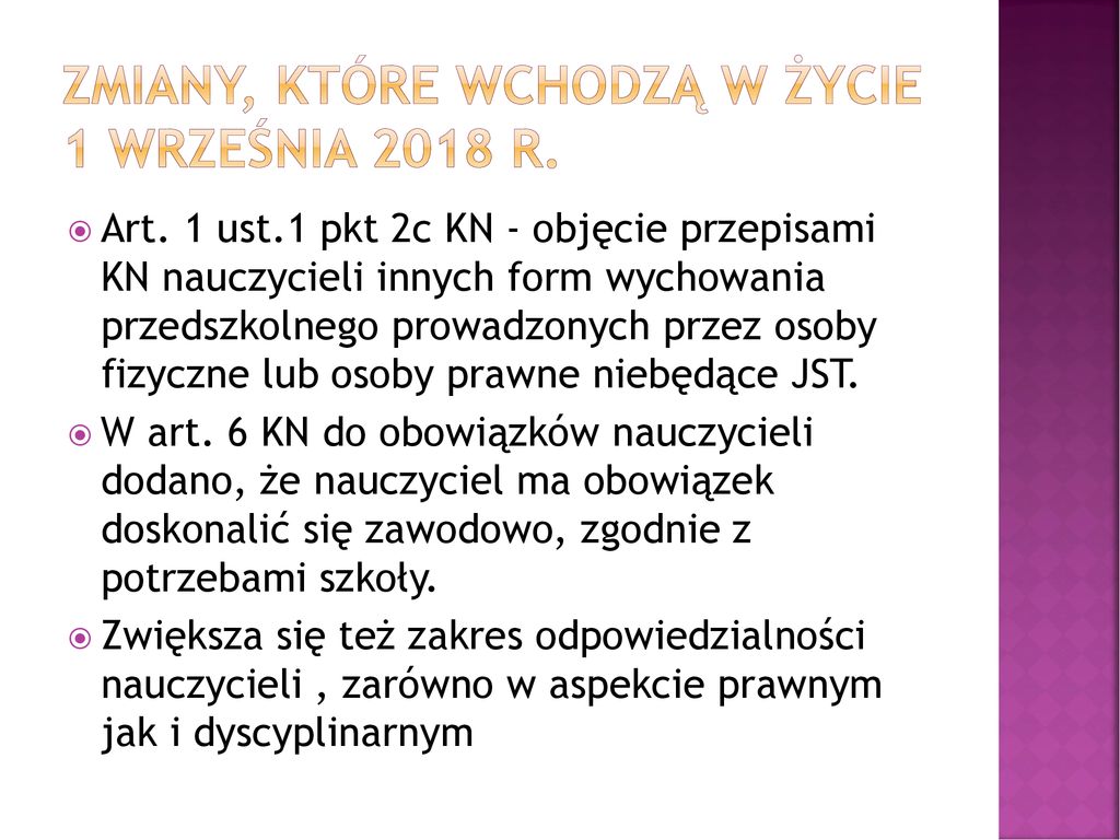 Zmiany w prawie oświatowym stan prawny na październik 2017 obowiązujący